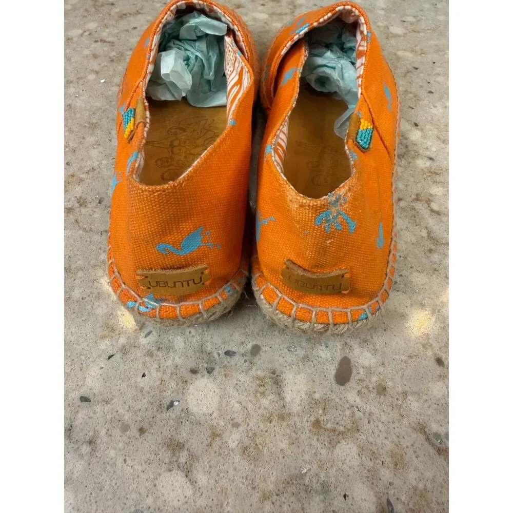 Ubuntu Life Afridrilles Flamingo Palm Canvas Espadrilles 8.5 Summer